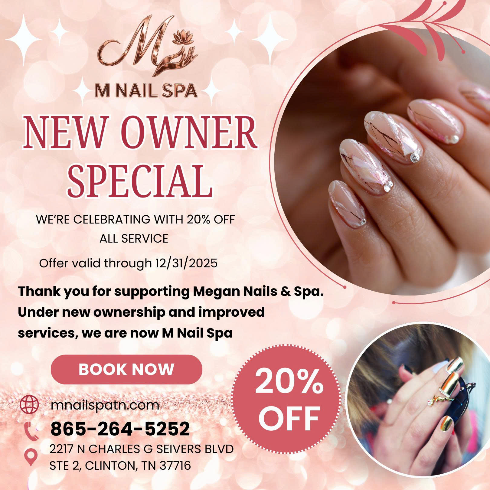 M Nail Spa Special Offer - 20% Off All Services